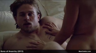 Male celebrity Charlie Hunnam shows off his amazing ass